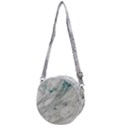 Gray faux marble blue accent Crossbody Circle Bag View1