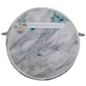 Gray faux marble blue accent Crossbody Circle Bag View2