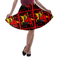Working Class Hero - Welders And Other Handymen Are True Heroes - Work A-line Skater Skirt by DinzDas