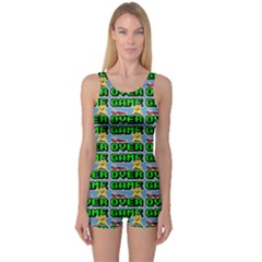 Game Over Karate And Gaming - Pixel Martial Arts One Piece Boyleg Swimsuit by DinzDas