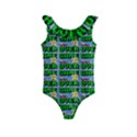 Game Over Karate And Gaming - Pixel Martial Arts Kids  Frill Swimsuit View1