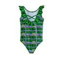 Game Over Karate And Gaming - Pixel Martial Arts Kids  Frill Swimsuit View2