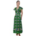 Game Over Karate And Gaming - Pixel Martial Arts Flutter Sleeve Maxi Dress View1