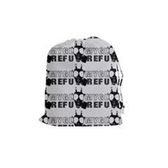 Gloomy Future  - Gas Mask And Pandemic Threat - Corona Times Drawstring Pouch (medium) by DinzDas