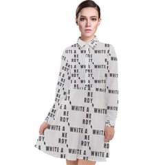 White And Nerdy - Computer Nerds And Geeks Long Sleeve Chiffon Shirt Dress by DinzDas