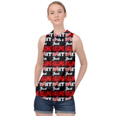 Just Killing It - Silly Toilet Stool Rocket Man High Neck Satin Top by DinzDas