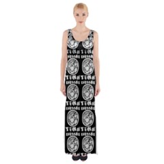 Inka Cultur Animal - Animals And Occult Religion Thigh Split Maxi Dress by DinzDas