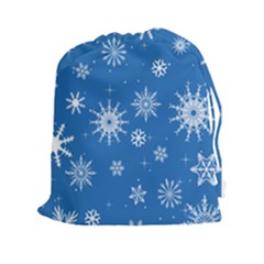 Winter Time And Snow Chaos Drawstring Pouch (2xl) by DinzDas