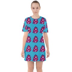 Little Devil Baby - Cute And Evil Baby Demon Sixties Short Sleeve Mini Dress by DinzDas