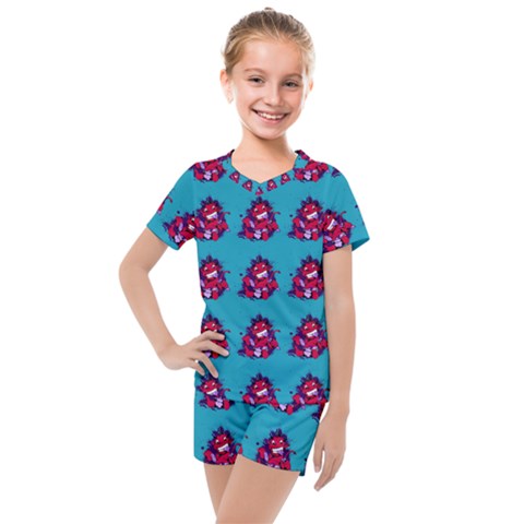 Little Devil Baby - Cute And Evil Baby Demon Kids  Mesh Tee And Shorts Set by DinzDas