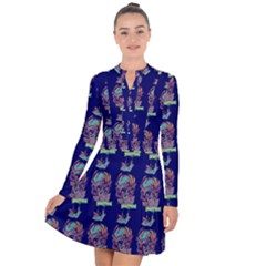 Jaw Dropping Horror Hippie Skull Long Sleeve Panel Dress by DinzDas