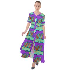 Jaw Dropping Comic Big Bang Poof Waist Tie Boho Maxi Dress by DinzDas