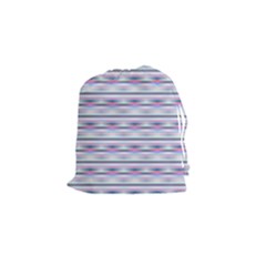 Pastel Lines, Bars Pattern, Pink, Light Blue, Purple Colors Drawstring Pouch (small) by Casemiro