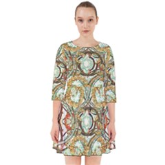 Multicolored Modern Collage Print Smock Dress by dflcprintsclothing