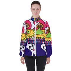 Circus Ghosts Digital Women s High Neck Windbreaker by snowwhitegirl