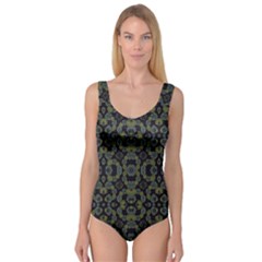 Modern Ornate Stylized Motif Print Princess Tank Leotard  by dflcprintsclothing