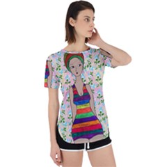 Tan Swimmer Flowerwall Perpetual Short Sleeve T-shirt by snowwhitegirl