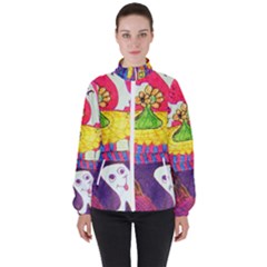Circus Ghosts Women s High Neck Windbreaker by snowwhitegirl