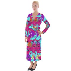 Dinos Velvet Maxi Wrap Dress by Sobalvarro