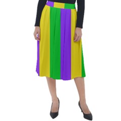 New Orleans Carnival Colors Mardi Gras Classic Velour Midi Skirt  by yoursparklingshop