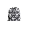 Stylized Botanical Motif Black And White Print Drawstring Pouch (Small) View1