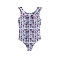 60s Ombre Hair Girl White Kids  Frill Swimsuit by snowwhitegirl