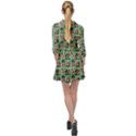 60s Girl Floral Green Mini Skater Shirt Dress View2