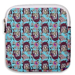 Braids Doll Daisies Blue Mini Square Pouch by snowwhitegirl