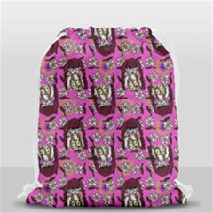 Braids Doll Daisies Pink Drawstring Bag (small) by snowwhitegirl