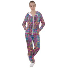 Colorful Shapes Texture                                                 Women s Tracksuit by LalyLauraFLM