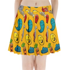 Graffiti Characters Seamless Ornament Pleated Mini Skirt by Amaryn4rt