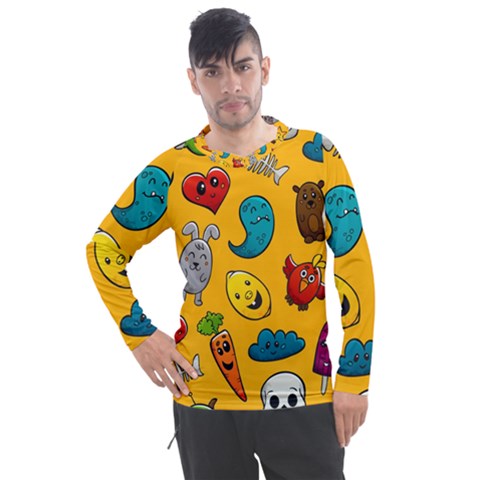 Graffiti Characters Seamless Ornament Men s Pique Long Sleeve Tee by Amaryn4rt