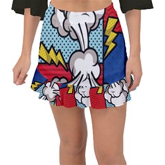 Rays Smoke Pop Art Style Vector Illustration Fishtail Mini Chiffon Skirt by Amaryn4rt