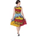 Pow Word Pop Art Style Expression Vector V-Neck Midi Sleeveless Dress  View2