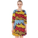 Pow Word Pop Art Style Expression Vector Smock Dress View1