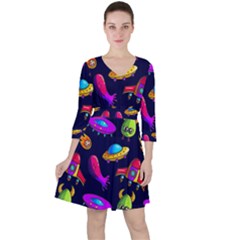 Space Pattern Ruffle Dress by Amaryn4rt