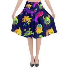 Space Patterns Flared Midi Skirt by Amaryn4rt
