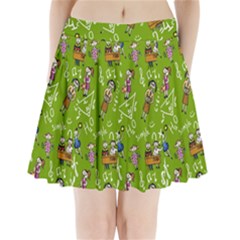 Seamless Pattern With Kids Pleated Mini Skirt by Amaryn4rt