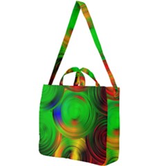 Pebbles In A Rainbow Pond Square Shoulder Tote Bag by ScottFreeArt