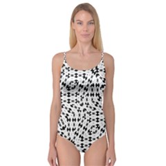 Black And White Ethnic Print Camisole Leotard  by dflcprintsclothing