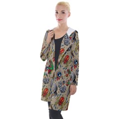 Tattoo Pattern Hooded Pocket Cardigan by Amaryn4rt