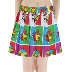 Pop Art Comic Vector Speech Cartoon Bubbles Popart Style With Humor Text Boom Bang Bubbling Expressi Pleated Mini Skirt by Amaryn4rt