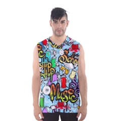Graffiti Characters Seamless Pattern Men s Basketball Tank Top by Amaryn4rt
