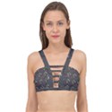 Gray pattern Cage Up Bikini Top View1