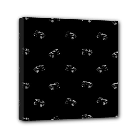 Vintage Car Motif Print Pattern Mini Canvas 6  X 6  (stretched) by dflcprintsclothing