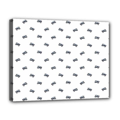 Vintage Car Motif Prin Pattern 2001 Canvas 14  X 11  (stretched) by dflcprintsclothing