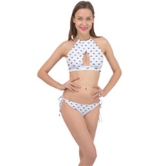 Vintage Car Motif Prin Pattern 2001 Cross Front Halter Bikini Set by dflcprintsclothing
