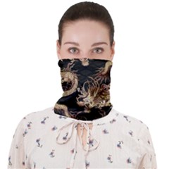 Classic Dragon Black Japanese Pattern Face Covering Bandana (adult) by CowCowBandana