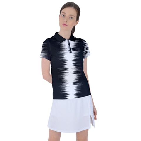 Black And White Noise, Sound Equalizer Pattern Women s Polo Tee by Casemiro