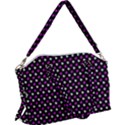 White and pink hearts at black, vector handrawn hearts pattern Canvas Crossbody Bag View1